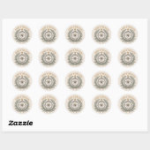 Boho Kompas Kerst Reizen Sticker (Vel)
