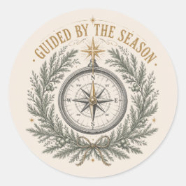 Boho Kompas Kerst Reizen Sticker