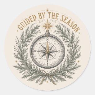 Boho Kompas Kerst Reizen Sticker