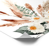 Boho Koper Pampas Beige Bloem Boekhandtekening Bor Poster (Hoek)