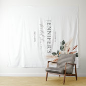 Boho Koper Pampas & Bloemrijke Bruiloft of Feest Wandkleed (In Situ (horizontaal))