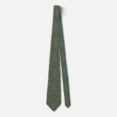 Boho Koper Turkoois Elegant Patroon Stropdas (Voorkant)