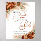 Boho koperen bloem pampas Kies een stoel Aan weers Poster (Voorkant)