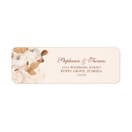 Boho koperen en witte retouradres sticker