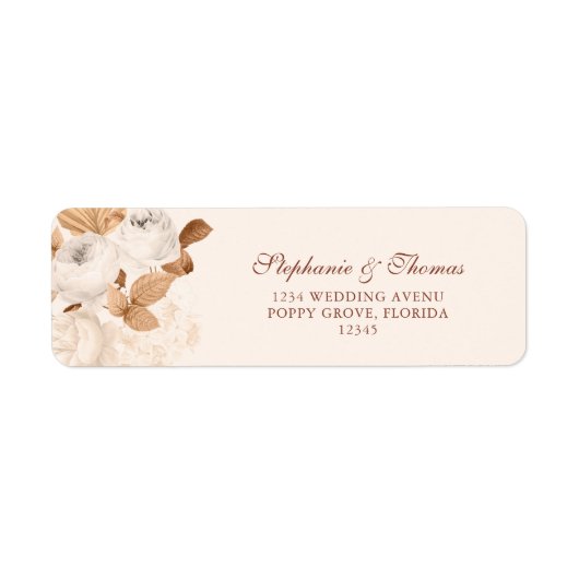 Boho koperen en witte retouradres sticker (Voorkant)