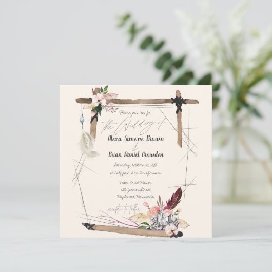 Boho koperen streep kaart (Staand voorkant)