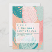 Boho koraal Blauwgroen bladeren picknick in Park B Kaart (Voorkant)