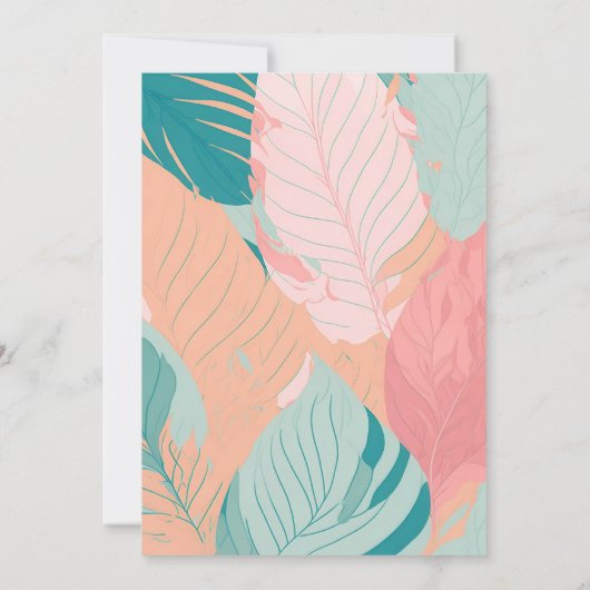 Boho koraal Blauwgroen bladeren picknick in Park B Kaart (Achterkant)