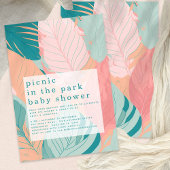 Boho koraal Blauwgroen bladeren picknick in Park B Kaart