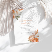 Boho Koraal Bloemen Zomer Bruiloft Kaart