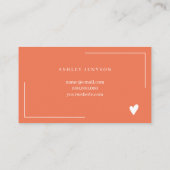 Boho koraal sinaasappel script bestelling dank u visitekaartje (Achterkant)