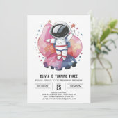 Boho Kosmisch Avontuur Astronaut Verjaardag Kaart (Staand voorkant)