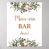 Boho kraamfeest Momosa bar bord Poster (Voorkant)