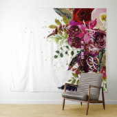 Boho Krachtig Robijnrood Bloemstuk Bruiloft Achter Wandkleed (In Situ (horizontaal))