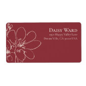 Boho + Krachtig Rood Wildflower Retouradreslabel Etiket (Voorkant)