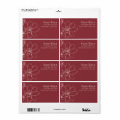 Boho + Krachtig Rood Wildflower Retouradreslabel Etiket (Full Sheet)