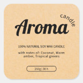 Boho Kraft Beige Papieren Kaars Etiketten Sticker (Voorkant)