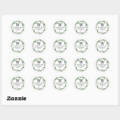 Boho krans met bessen & Monogram Adres Ronde Sticker (Vel)