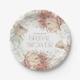 Boho Krans Palmbladeren en Orchideeën Bruidsfeest Papieren Bordje