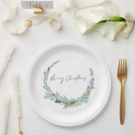 Boho krans Vrolijk Kerstmis Modern Design Papieren Bordje