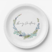 Boho krans Vrolijk Kerstmis Modern Design Papieren Bordje (Voorkant)