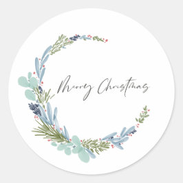 Boho krans Vrolijk Kerstmis Modern Design Ronde Sticker