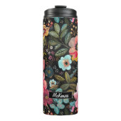  BoHo krijt Bloemen Thermische Tumbler Thermosbeker (Voorkant)