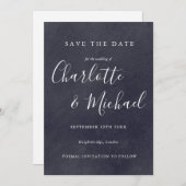 Boho Krijtbord Signature Save the Date Kaart (Voorkant / Achterkant)