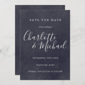 Boho Krijtbord Signature Save the Date Kaart (Voorkant / Achterkant)