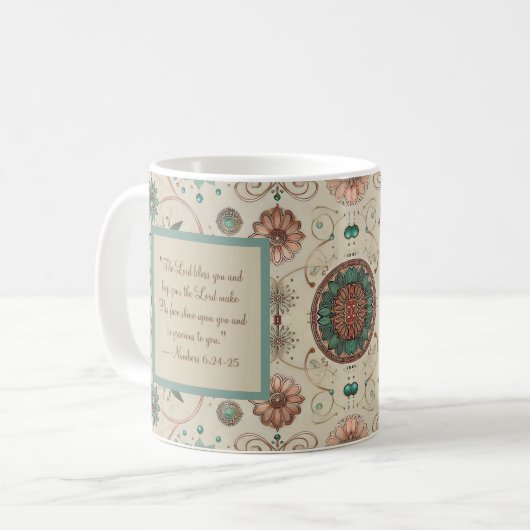 Boho Kruiden Ochtendsegen Mok (Voorkant links)