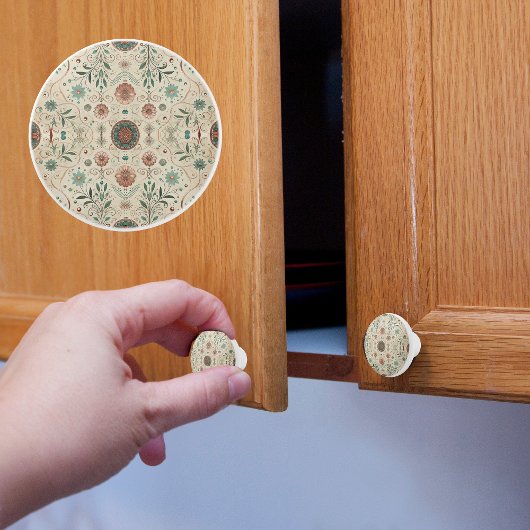 Boho Kruiden Patroon Keramische Knop