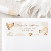 Boho Kuiken Baby Shower Retouradres Etiket (Insitu)