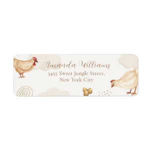 Boho Kuiken Baby Shower Retouradres Etiket
