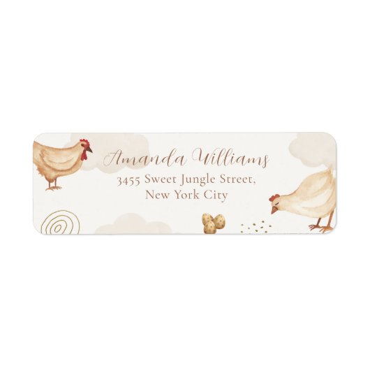 Boho Kuiken Baby Shower Retouradres Etiket (Voorkant)