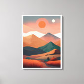 Boho kunst minimalistische landschapsbergen canvas afdruk (Voorkant)