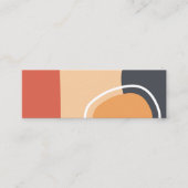 Boho kunst, terracotta rood, blauw, witte lijn kun mini visitekaartje (Voorkant)