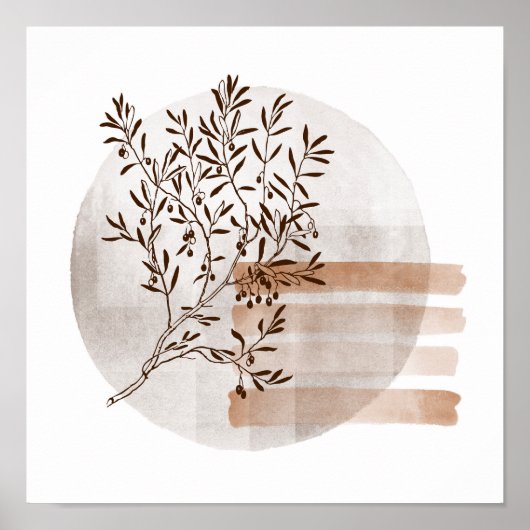Boho Kunststijl Loof Poster (Voorkant)