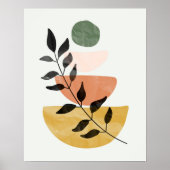 Boho Kunststijl Moderne Bladeren Poster (Voorkant)
