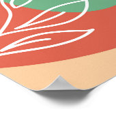 Boho kunstwerk, bloemlijn kunst kleurrijke vormen poster (Hoek)