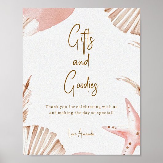 Boho Kust Baby Shower Cadeaus & Attributen Bord Poster (Voorkant)
