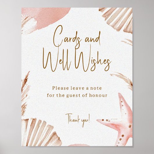 Boho Kust Baby Shower Kaarten & Wensen Bord Poster (Voorkant)
