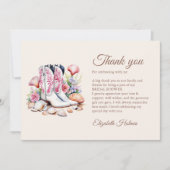 Boho Kust Cowgirl Laarzen Bruidsfeest Bedankkaart (Voorkant)