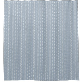 Boho Kust Pijl Streep Geometrisch Stof Blauw Douchegordijn
