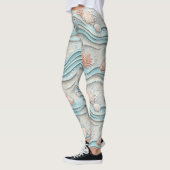 Boho Kust Zeeschelp Patroon Leggings (Links)