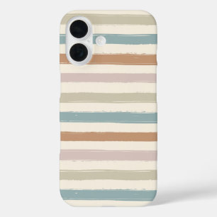 Boho Kwast Strepen Naadloos Aardetonen iPhone 16 Hoesje