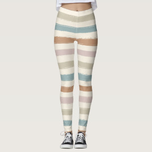Boho Kwast Strepen Naadloos Aardetonen Leggings
