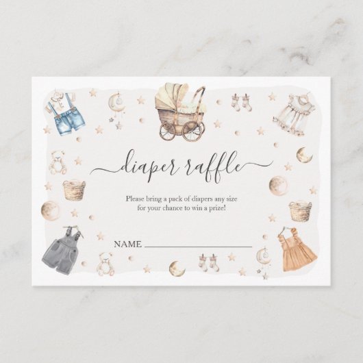 Boho kwekerij Baby Wieg Geslacht onthullen luier R Informatiekaartje (Voorkant)