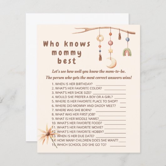 Boho-kwekerij die het beste spel voor mama kent. (Voorkant / Achterkant)