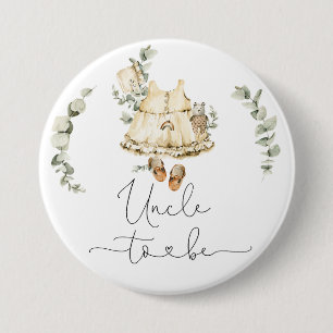 Boho kwekerij eucalyptus meisje douche Oom te zijn Ronde Button 7,6 Cm