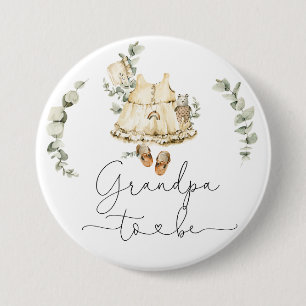 Boho kwekerij eucalyptus meisje douche Opa te zijn Ronde Button 7,6 Cm